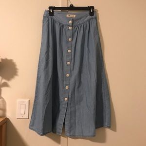 Madewell button up midi skirt